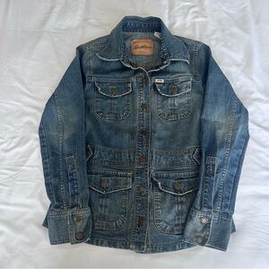 Levi Strauss Denim Jean Blue Jacket Coat Women's Medium Blue Utility 4-Pocket